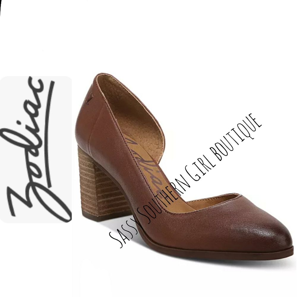 🆕⭐ Zodiac Gracie leather cognac brown pump